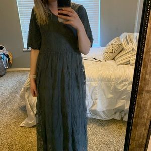 Steal Grey Lacey Maxi Dress